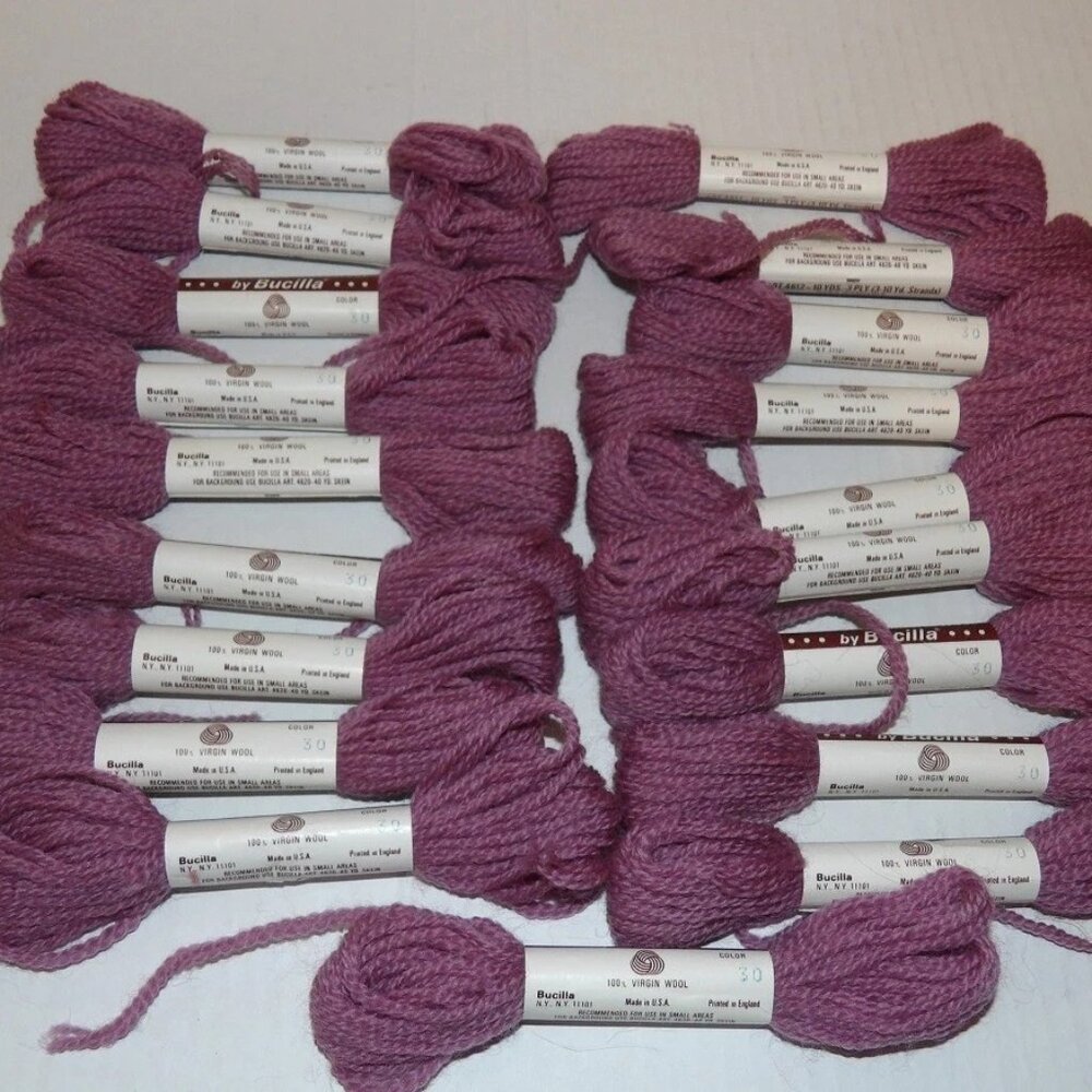 Bucilla Persian Needlepoint & Crewel Wool Yarn 19 Skeins Color 30 Dusty Pink